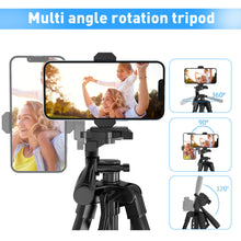 Load image into Gallery viewer, Universal Camera Travel Tripod Stand up to 140cm for Camera/Phone/Go Pro with Phone Mount

