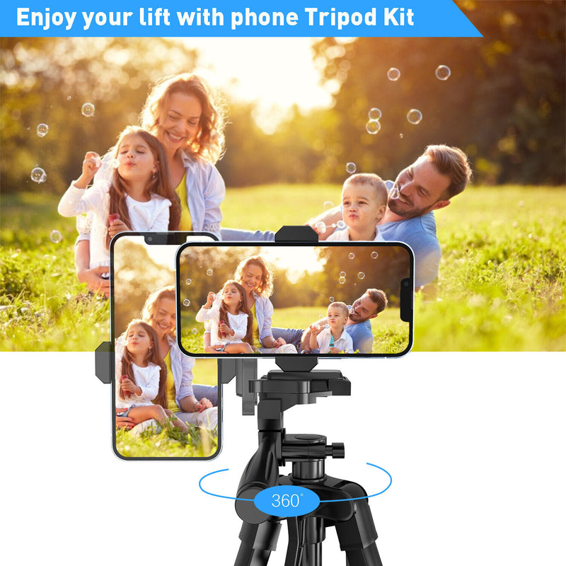 Universal Camera Travel Tripod Stand up to 140cm for Camera/Phone/Go Pro with Phone Mount