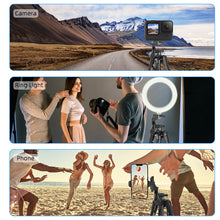 Load image into Gallery viewer, Universal Camera Travel Tripod Stand up to 140cm for Camera/Phone/Go Pro with Phone Mount
