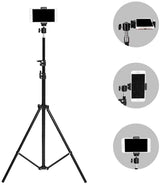 2 in 1 Multipurpose Foldable Tripod (2.1M) & Long Arm Holder for Video/Photo for Phone 4.7"- 6.5"