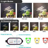 Full Spectrum (Blue, Red & White) 80 LEDs Grow Lights & Tripod Stand 2.1 Meter ,4 Heads Dimmable 4/8/12H Remote