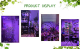 Full Spectrum (Blue, Red & White) 80 LEDs Grow Lights & Tripod Stand 2.1 Meter ,4 Heads Dimmable 4/8/12H Remote