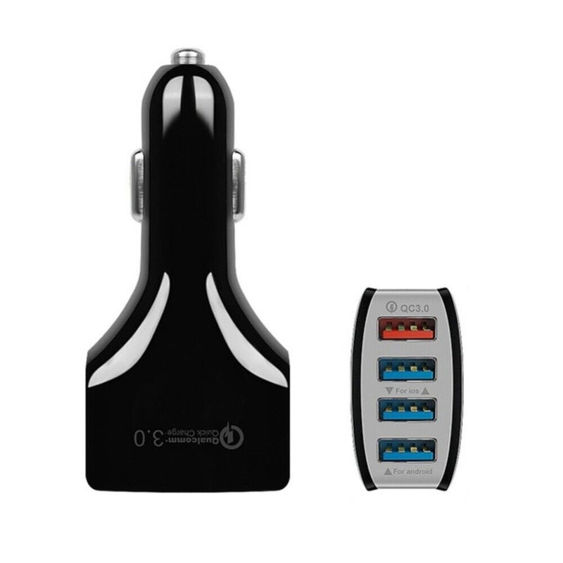 4 Port 7A 35W USB Car Charger Socket Adapter QC 3.0 5V 9V 12V Fast Quick Charge LED for Phone/Tablet/etc