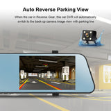 HD 1080P 5.5" Car Dash Cam Ultra-thin Touch Screen Auto Rereview Mirror Video Recorder Dual Camera