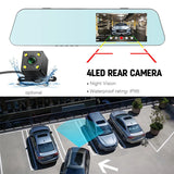 HD 1080P 5.5" Car Dash Cam Ultra-thin Touch Screen Auto Rereview Mirror Video Recorder Dual Camera