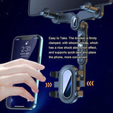 Car Phone Holder Rearview Mirror Phone Mount 360° Rotatable and Retractable Phone Stand Navigation Holder Clamp