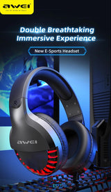 AWEI ES770i Wired Led Gaming Headphone With Microphone Stereo 7.1 Bass Sound Phone/Tablet/PS4/5/PC