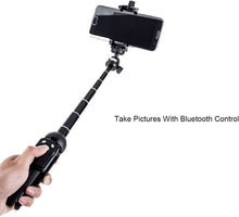 Load image into Gallery viewer, YUNTENG YT-9928N 2 in 1 Extra Long Extendable up to 47cm Selfie Stick Tripod Bluetooth, Phone Tripod Monopod with Wireless Remote Shutter and Tripod Stand Compatible Phone, Go Pro, Light Weight Camera
