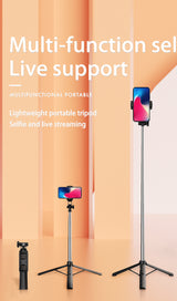 Bluetooth Selfie Stick Tripod, Extendable Selfie Stick up to 160cm with Wireless Remote & Mini Tripod Stand, Stainless Steel 360° Rotation Phone Holder for Phone Go Pro Light Weight Camera