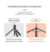 Bluetooth Selfie Stick Tripod, Extendable Selfie Stick up to 160cm with Wireless Remote & Mini Tripod Stand, Stainless Steel 360° Rotation Phone Holder for Phone Go Pro Light Weight Camera
