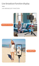 Load image into Gallery viewer, Bluetooth Selfie Stick Tripod, Extendable Selfie Stick up to 160cm with Wireless Remote &amp; Mini Tripod Stand, Stainless Steel 360° Rotation Phone Holder for Phone Go Pro Light Weight Camera
