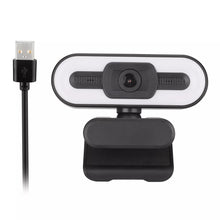 Load image into Gallery viewer, Computer Webcam High-Resolution Plug Play 2K Full HD High Resolution USB Webcam with LED Fill Light/ Microphone/ Auto Focus for PC &amp; Laptop
