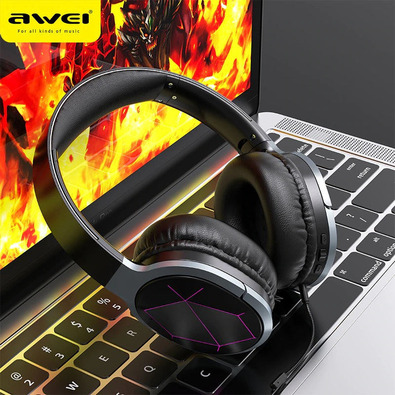 AWEI A799BL Gaming Headset Bluetooth Headphones Stereo Foldable Noise Reduction Light Weight & Microphone