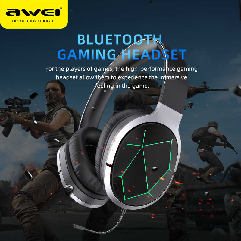 AWEI A799BL Gaming Headset Bluetooth Headphones Stereo Foldable Noise Reduction Light Weight & Microphone