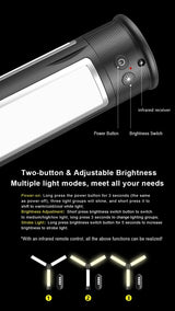 Foldable LED Video Light Portable Light Wand Photography Fill Light Multipurpose Rechargeable 162 LED Camping Lamp