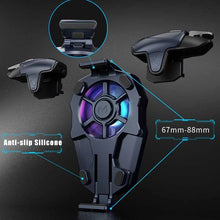 Load image into Gallery viewer, MEMO AK03 Multi-function Adjustable Gear Low Noise Mobile Phone Shooting PUBG Game Gaming Controller Joystick Trigger Gamepad Cooler with RGB Light
