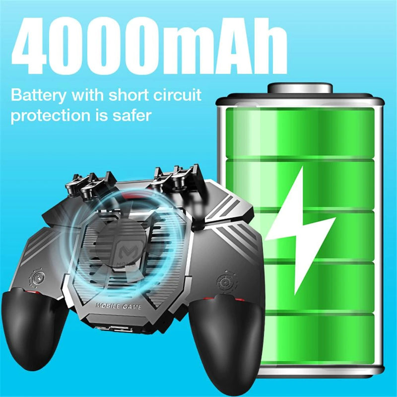 MEMO AK77 6 fingers 4000mAh Battery Power Bank Gamepad L2 R2 Fire Trigger Cooling Fan For PUBG