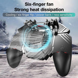 MEMO AK77 6 fingers 4000mAh Battery Power Bank Gamepad L2 R2 Fire Trigger Cooling Fan For PUBG