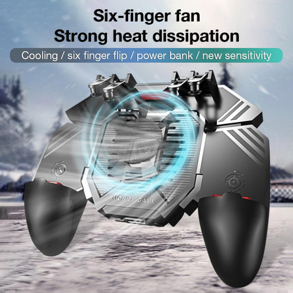 MEMO AK77 6 fingers 4000mAh Battery Power Bank Gamepad L2 R2 Fire Trigger Cooling Fan For PUBG