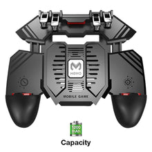 Load image into Gallery viewer, MEMO AK77 6 fingers 4000mAh Battery Power Bank Gamepad L2 R2 Fire Trigger Cooling Fan For PUBG

