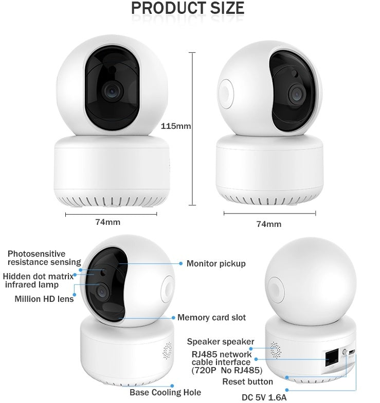 Remote Rotation 1080P IP Security Camera WIFI Wireless Surveillance IR P2P 2-Way Audio Night Vision