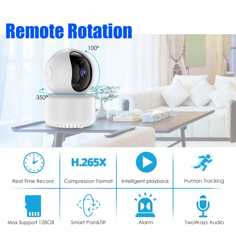 Remote Rotation 1080P IP Security Camera WIFI Wireless Surveillance IR P2P 2-Way Audio Night Vision