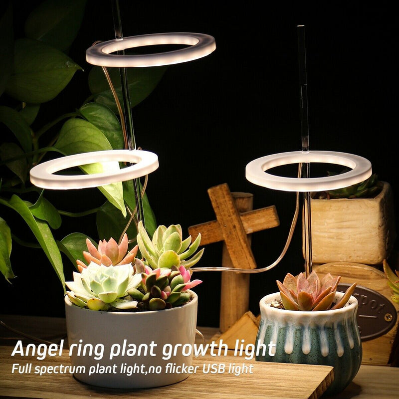 Three Ring Angel Ring Plant Growth Light Sunlight Warm White Phyto lamp USB Waterproof Nursery Lamp Indoor Plants