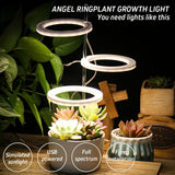 Three Ring Angel Ring Plant Growth Light Sunlight Warm White Phyto lamp USB Waterproof Nursery Lamp Indoor Plants