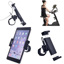 Load image into Gallery viewer, Bikes, Bicycles &amp; Excercise Treademills Phone &amp; Tablet Holder 360° Rotatable Strap Cradle Spin
