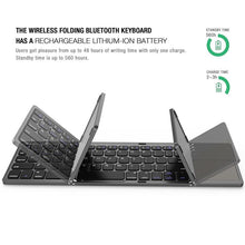 Load image into Gallery viewer, Bluetooth Wireless Foldable Keyboard with Touch Pad for Phone/Tablet/PC Multiple System Support
