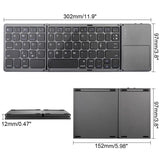 Wireless Blutooth Foldable Slim Keyboard with Touch Pad for Phone/Tablet/Laptop/Smart TV, Support iOS/Android/Window