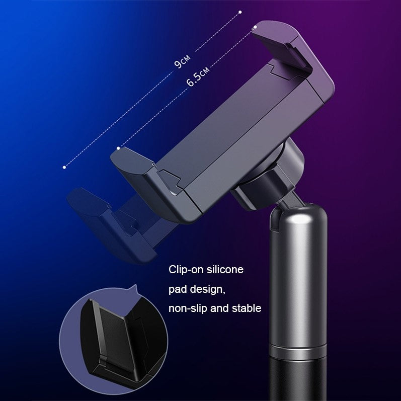 Premium Aluminum Phone Floor Stand Telescopic Height Adjustable 120cm ~ 170cm 360° Rotatable (Bracket Width~9cm)