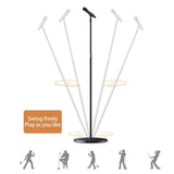 Universal Mobile Phone Stand Aluminum Alloy Height Extendable 83cm~160cm Sturdy Base 26cm Diameter with Microphone Boom Arm