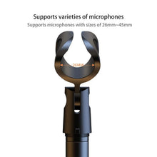 Load image into Gallery viewer, Universal Mobile Phone Stand Aluminum Alloy Height Extendable 83cm~160cm Sturdy Base 26cm Diameter with Microphone Boom Arm
