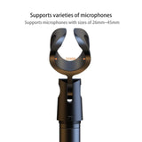 Universal Mobile Phone Stand Aluminum Alloy Height Extendable 83cm~160cm Sturdy Base 26cm Diameter with Microphone Boom Arm