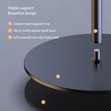 Load image into Gallery viewer, Universal Mobile Phone Stand Aluminum Alloy Height Extendable 83cm~160cm Sturdy Base 26cm Diameter with Microphone Boom Arm
