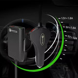 60W 12A USB Car Charger 4 Ports Mobile Phone QC 3.0 Fast Charging Charger 1.7m Extension CABLE  Rear Back Seat USB Car Adapter Adapter