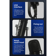 Load image into Gallery viewer, USB Condenser Microphone HIFI DSP Noise Reduction Reverberation Adjustable Built-In Sound Card
