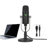 USB Condenser Microphone HIFI DSP Noise Reduction Reverberation Adjustable Built-In Sound Card