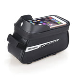 RZAHUAHU Waterproof Bicycle Phone Mount Bags Front Frame Top Tube Bag with Touchscreen Phone Holder Case (YA-001)