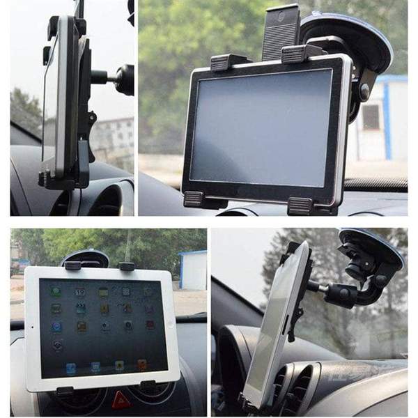 Car Windshield 85CM Big Base Suction Short 360° Rotation Phone & Tablet Holder Support up to Size 13 Inch