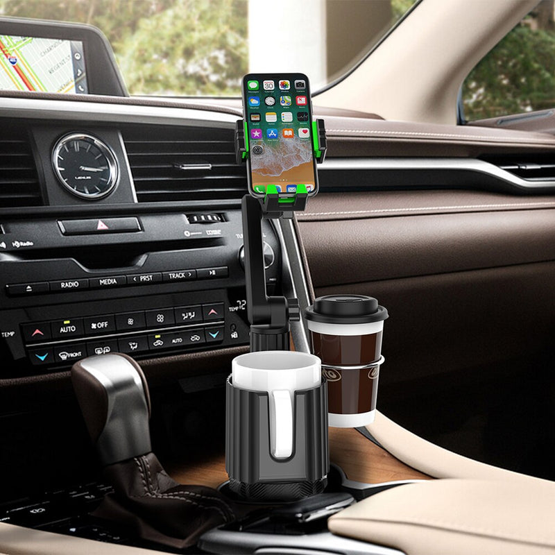 MAILUZHE Cup Holder Phone Mount 2 In 1 Multifunctional Holder 360° Rotation Car Organization Amazing