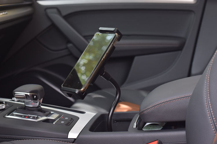 Car Cup Holder Mount for Phone & Tablet Support to Size up to 13 Inch Flexi Gooseneck Design