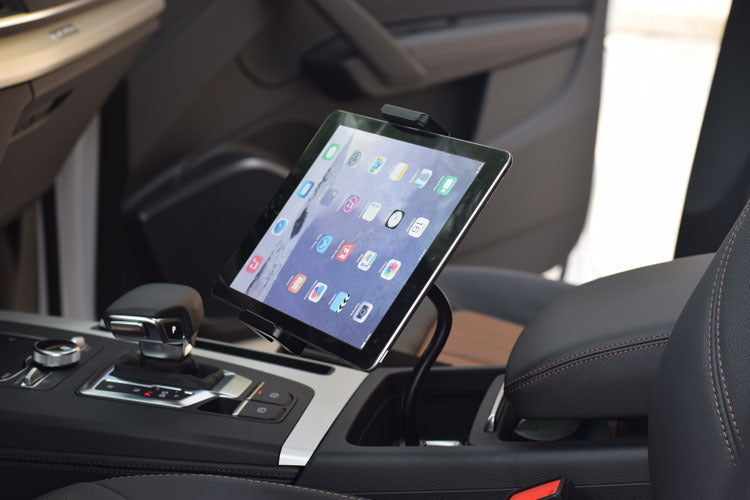 Car Cup Holder Mount for Phone & Tablet Support to Size up to 13 Inch Flexi Gooseneck Design