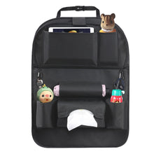 Load image into Gallery viewer, Car Back Seat Organizer Storage Bag with Foldable Table Tray Tablet Holder Tissue Box Back Seat Bag
