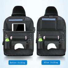 Load image into Gallery viewer, Car Back Seat Organizer Storage Bag with Foldable Table Tray Tablet Holder Tissue Box Back Seat Bag
