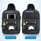 Car Back Seat Organizer Storage Bag with Foldable Table Tray Tablet Holder Tissue Box Back Seat Bag