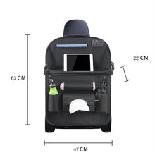Load image into Gallery viewer, Car Back Seat Organizer Storage Bag with Foldable Table Tray Tablet Holder Tissue Box Back Seat Bag
