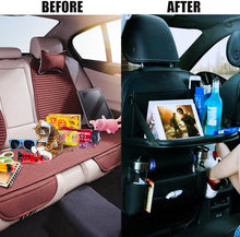 Load image into Gallery viewer, Car Back Seat Organizer Storage Bag with Foldable Table Tray Tablet Holder Tissue Box Back Seat Bag
