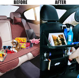 Car Back Seat Organizer Storage Bag with Foldable Table Tray Tablet Holder Tissue Box Back Seat Bag